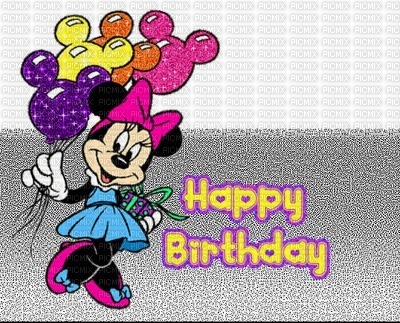 image encre couleur texture Minnie Disney anniversaire effet ballons edited by me - PNG gratuit