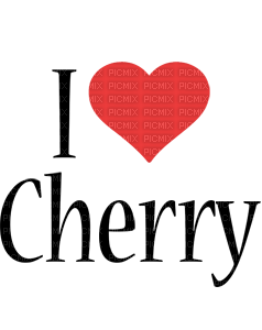 i love cherry text - ilmainen png