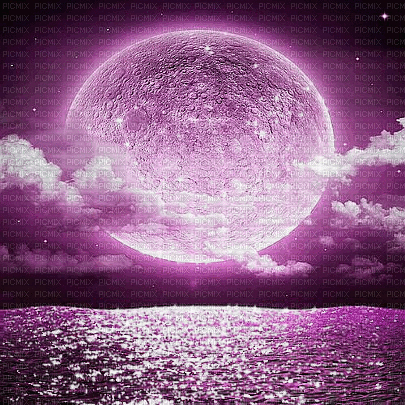 soave background animated moon sea summer purple - Gratis animeret GIF