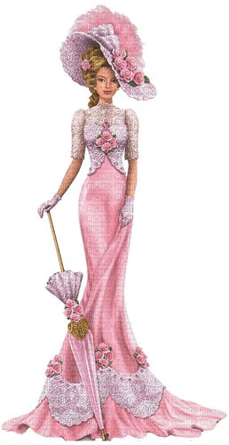 pink vintage woman - PNG gratuit