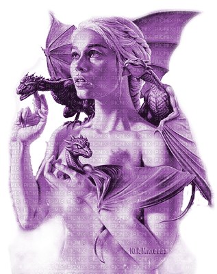 Y.A.M._Fantasy woman dragon purple - png grátis