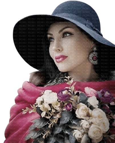 kikkapink woman fashion hat flowers - ücretsiz png