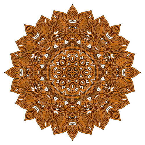 Orange Mandala - Free PNG