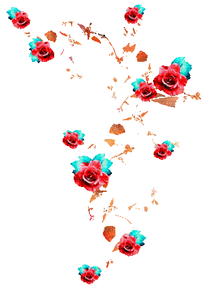 soave deco flowers rose branch animated pink - GIF animate gratis