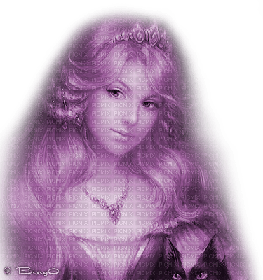 Y.A.M._Fantasy woman girl  purple - ingyenes png