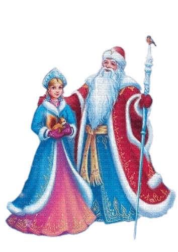 Дед Мороз  и Снегурочка - ingyenes png
