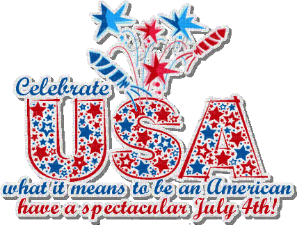 Text. Gif. 4th. of July. USA. Leila - GIF animasi gratis