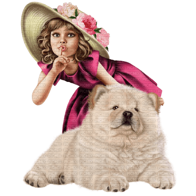 girl and dog---flicka och hund - png gratuito