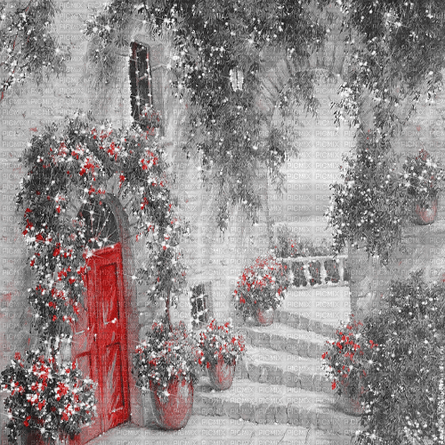 dolceluna red black white glitter vintage house - Nemokamas animacinis gif