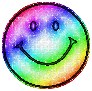 rainbow smiley face - 免费动画 GIF