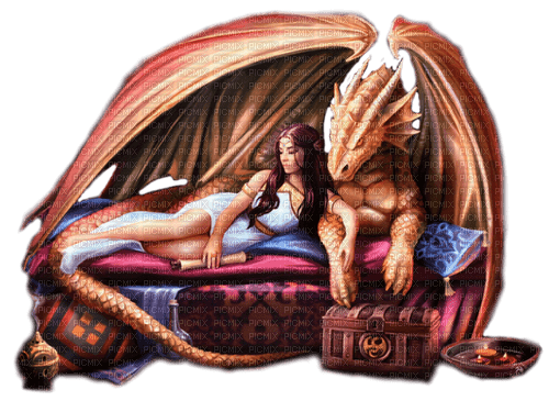fantasy  woman with dragon by nataliplus - PNG gratuit