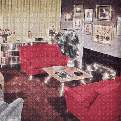 Retro Living Room - GIF animado grátis