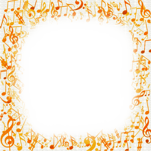 Music.Notes.Frame.Orange - By KittyKatLuv65 - δωρεάν png