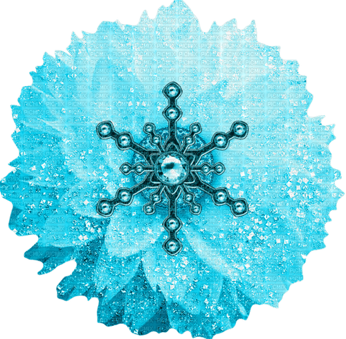 Snowflake.Glitter.Flower.Blue - bezmaksas png