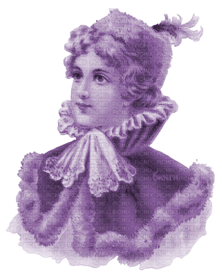 Y.A.M._Vintage Winter  woman girl purple - PNG gratuit