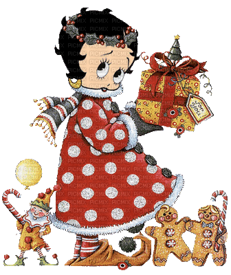 Christmas Betty Boop bp - Gratis animerad GIF