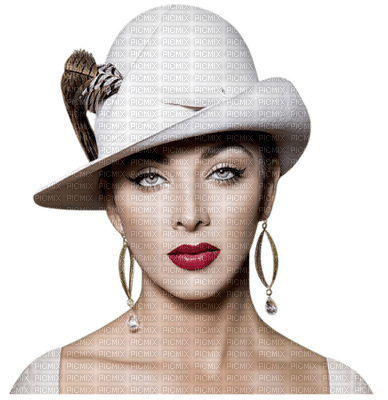 woman in hat bp - 免费PNG