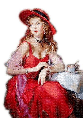 Rena rot Woman Frau Vintage - kostenlos png
