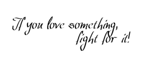 If you love something, fight for it! - png grátis