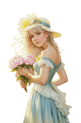 loly33 femme printemps fleur - ücretsiz png
