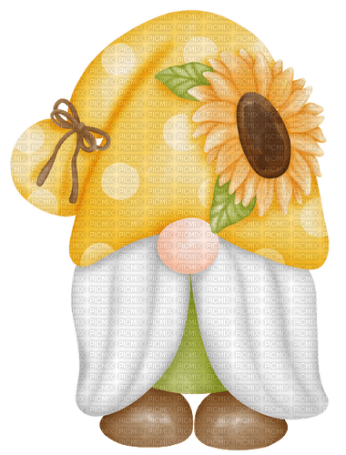 kikkapink gnome sunflower summer fantasy - png ฟรี