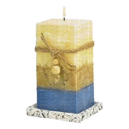 Kerze, blau, gelb - Ingyenes animált GIF