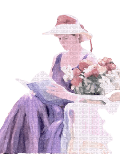 Vintage Woman Reading - darmowe png