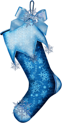 Stocking.Snowflakes.Blue - 免费PNG