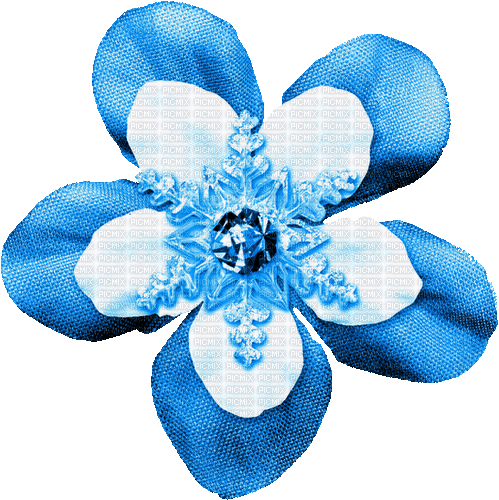 Snowflake.Flower.Blue.Animated - KittyKatLuv65 - Безплатен анимиран GIF