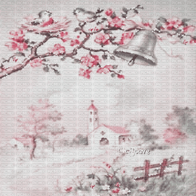 soave background animated  postcard  pink green - 無料のアニメーション GIF