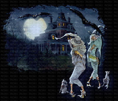 MMarcia gif magia bruxas noite fundo - 無料のアニメーション GIF