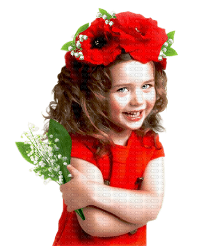 Child with Lily of the Valley - 無料png