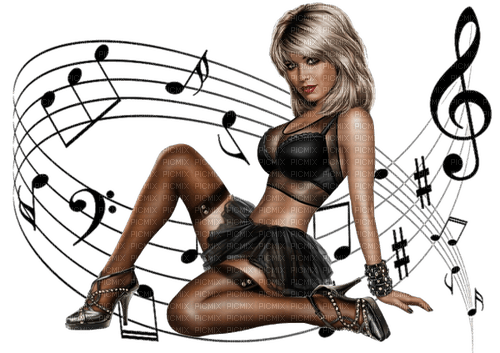 MUJER MUSICA - Free PNG