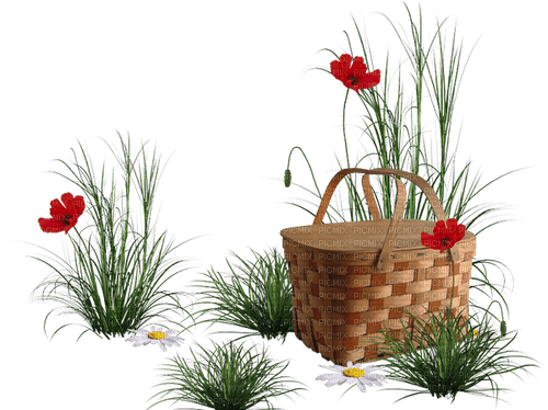 Coquelicots.Panier.Poppies.Basket.Victoriabea - png grátis