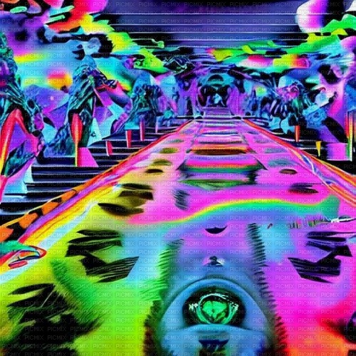 neon background psychadelic - kostenlos png