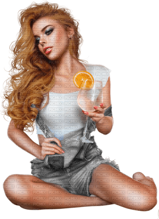 Femme avec cocktail - png grátis