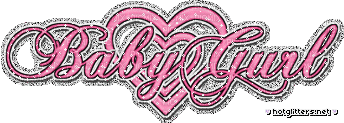 BABY GIRL GLITTER HEART TEXT - Free animated GIF