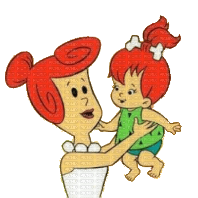 Wilma and Pebbles Flintstone - Free PNG