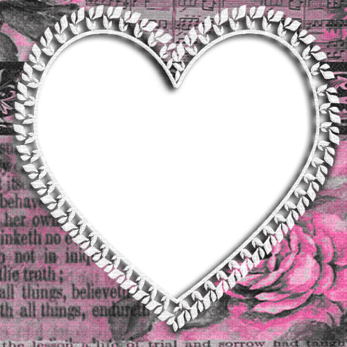 kikkapink valentine heart frame vintage - png ฟรี