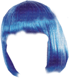 Wig, blue - ilmainen png
