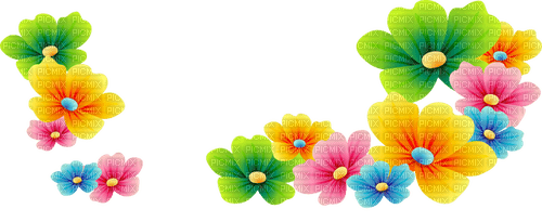 rainbow deco flowers spring summer - фрее пнг
