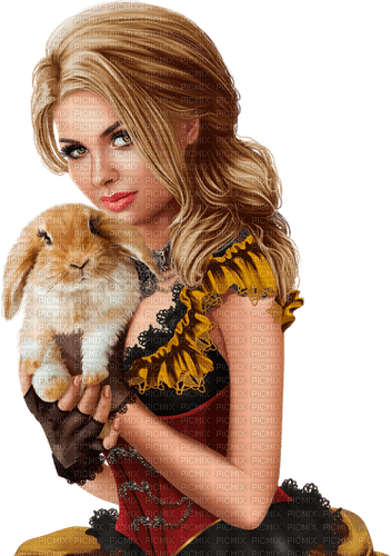Easter. Spring. Woman. Rabbit. Leila - δωρεάν png