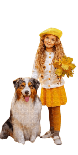 loly33 enfant chien automne - 免费PNG