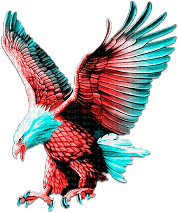 soave deco bird indian eagle pink teal - 免费PNG