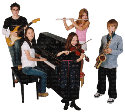 Kaz_Creations Children Friends Family Playing Musical Instruments 🎸 - PNG gratuit