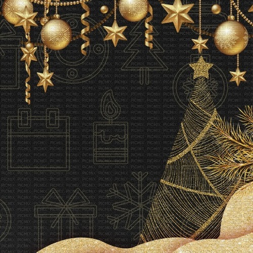 Noël Christmas background fond or gold doré bg - PNG gratuit