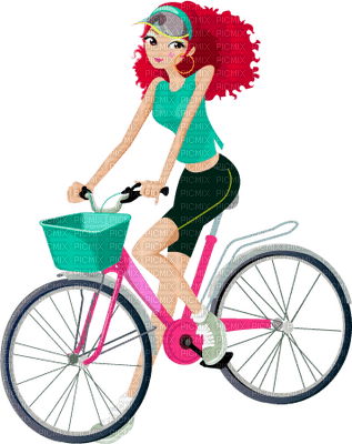 woman with bicycle bp - фрее пнг