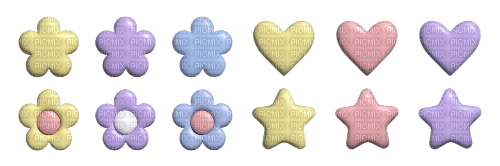 pastel shapes charms - PNG gratuit