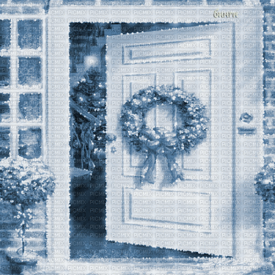 Y.A.M._New year Christmas background blue - Безплатен анимиран GIF