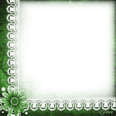soave frame vintage flowers lace green - бесплатно png